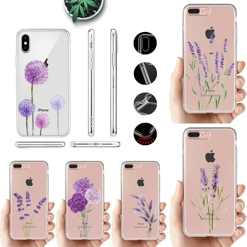 

Lavender Purple Flowers Phone Case for iPhone 11 12 13 mini pro XS MAX 8 7 6 6S Plus X 5S SE 2020 XR case