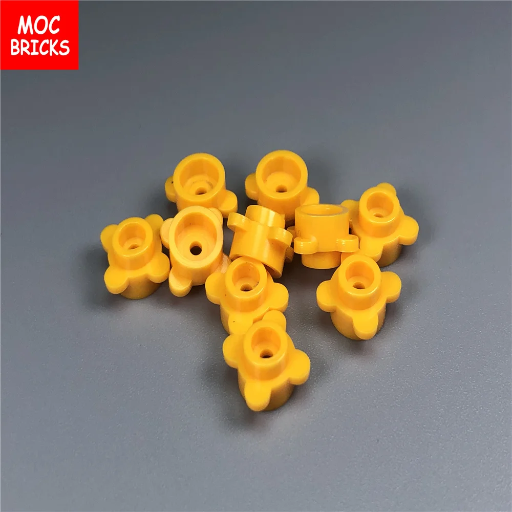 100 шт./лот MOC круглые кирпичи 1x1 с цветочным краем (4 ручки/лепестки) 33291 Обучающие