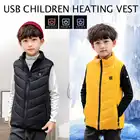 Жилет детский зимний с подогревом 120-170 см и капюшоном, с USB-зарядкой