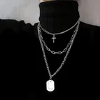 Новинка 2022 г., модное многослойное длинное ожерелье-цепочка в стиле хип-хоп для женщин и мужчин, бижутерия, подарки, подвеска-крест на ключ, ожерелье, аксессуары