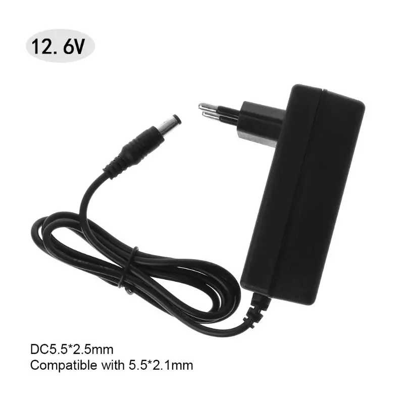 

Battery Charger 12.6V DC 1A Intelligent Lithium Li-on Power Adapter EU US Plug Transformer