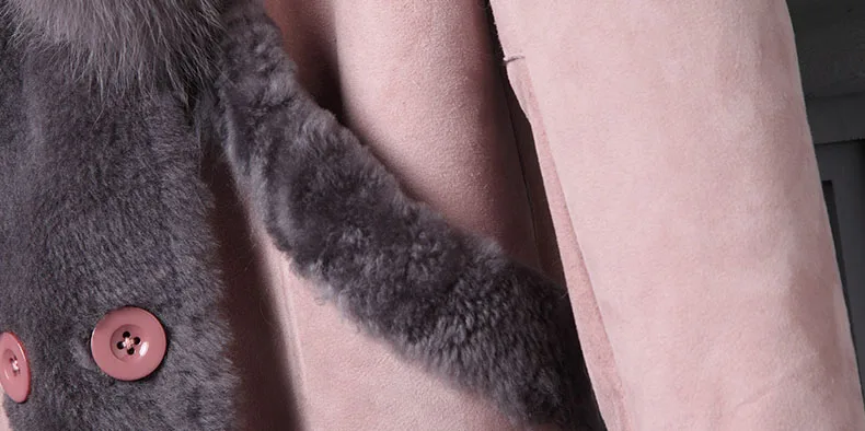 

Women's Jacket 2020 Winter Mid-Length Lamb Fur Coat Female Velvet Plus Padded Outwear Large Collar Slim Abrigos Feminine F130
