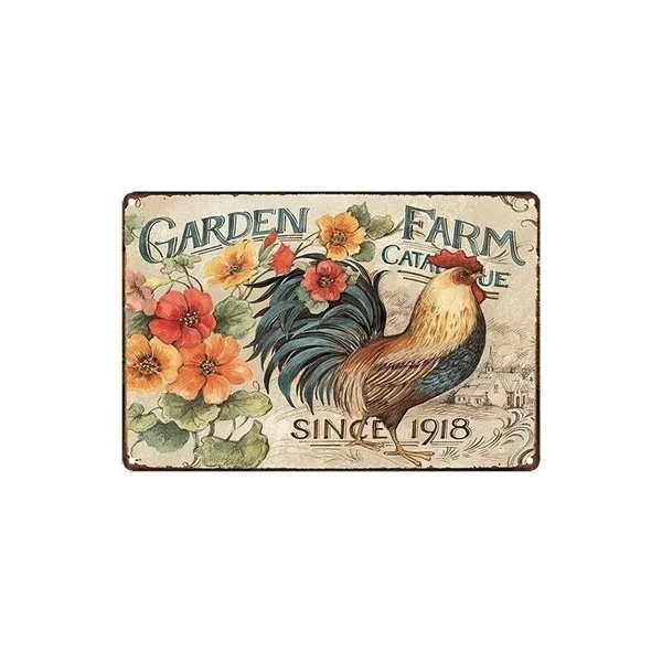 

Garden Farm Chicken Poster Metal Tin Sign Signage Decoration Country Farmhouse Farm Chicken Coop Home Garden Decoration Plaque