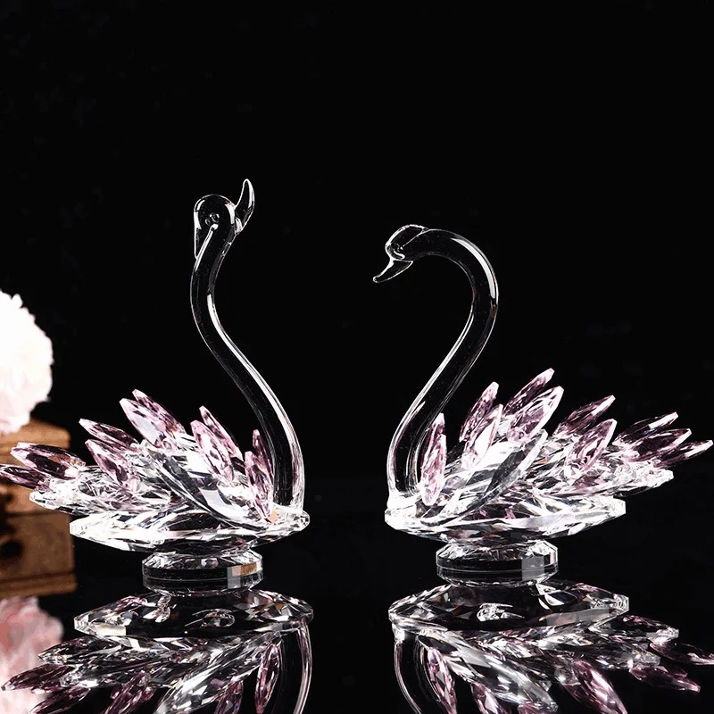Стеклянные фигурки в виде лебедя 4 цвета|Статуэтки и миниатюры| |