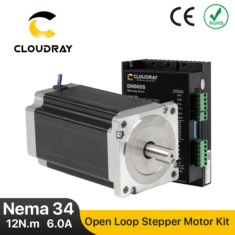Комплект драйвера шагового двигателя Cloudray Nema 34 12 нм 6 0 А DM860S 2 4 А-7 для 3D-принтера