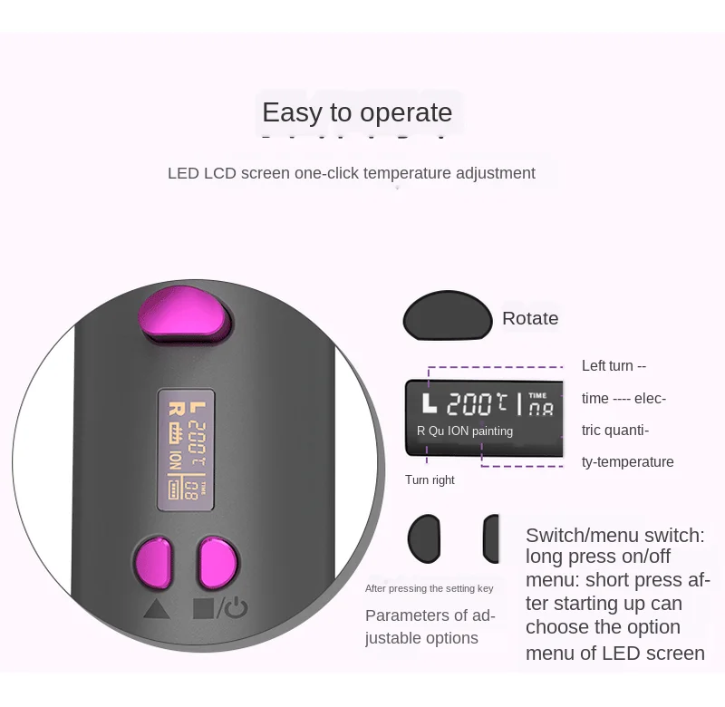 

Portable USB charging curling iron automatic curling iron travel curling iron hair iron styling artifact