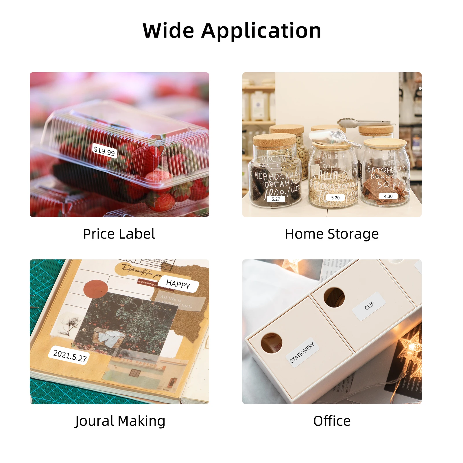 

Thermal Label Paper Self-Adhesive Label Maker Tape Price Barcode Sticker Waterproof Oil-proof Tear-Resistant for D30S Printer