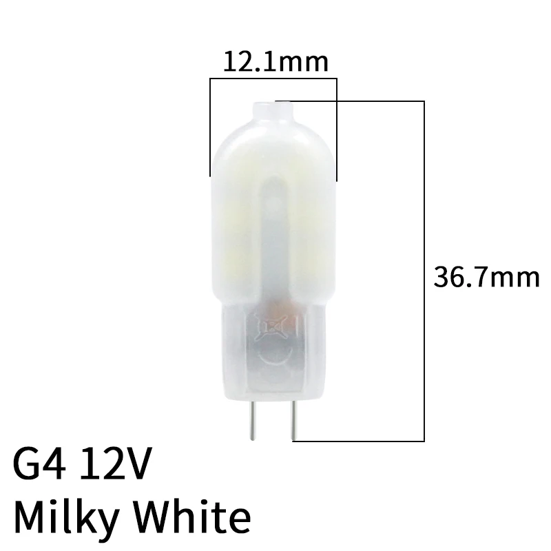 G4 12V Milky White Светодиодная лампа G4 G9 DC 12 V/AC 220V 2W SMD 2835 прозрачная/молочно-белая люстра-прожектор Светодиодная лампа сменная галогеновой лампы - Испускаемый цвет: G4 12V Milky White