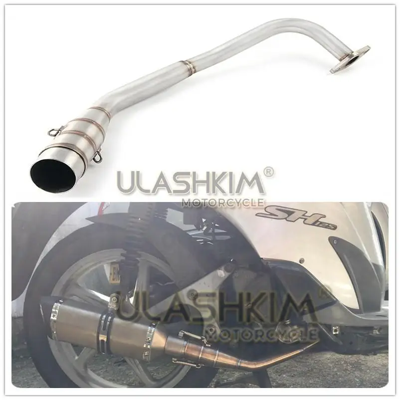 

SH150 SH 125 150I Motorcycle Exhaust Mascape Full System Slip On Middle Link Pipe Muffler For Honda SH125 SH150i SH125i