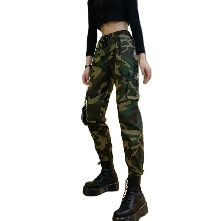 

New Loose Camouflage Pants In Spring And Summer Of Point Elastic Waist Hip Hop PANTS LEGGINGS Casual Pants Overalls Women's