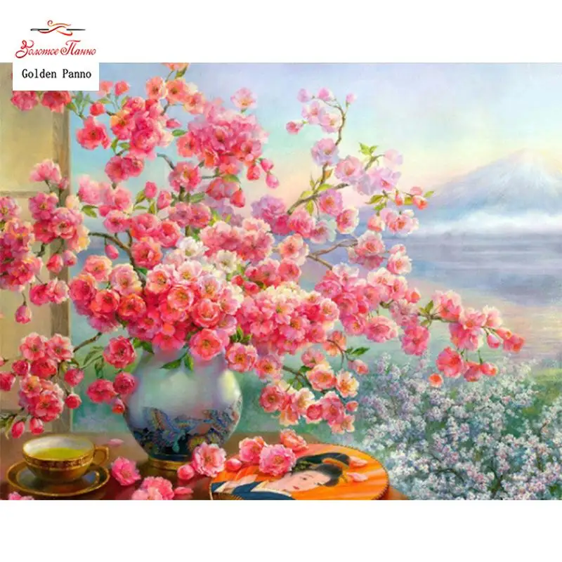 5d DIY Diamond Painting Plum Blossom Full Square Diamond Embroidery Mosaic Flower Wall Art