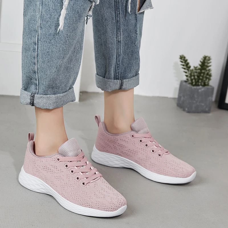 

Women's Vulcanized Running Shoes 2021 Comfortable Sports Trend Lightweight Walking Sneakers Breathable Zapatillas Tenis Feminino