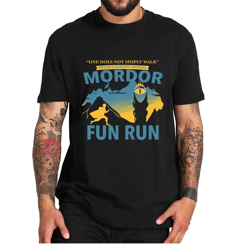 

Middle Earths Annual Mordor Fun Run One Does Not Simply Walk T-Shirt Classic Epic High Fantasy Novel Movie Men's Tees