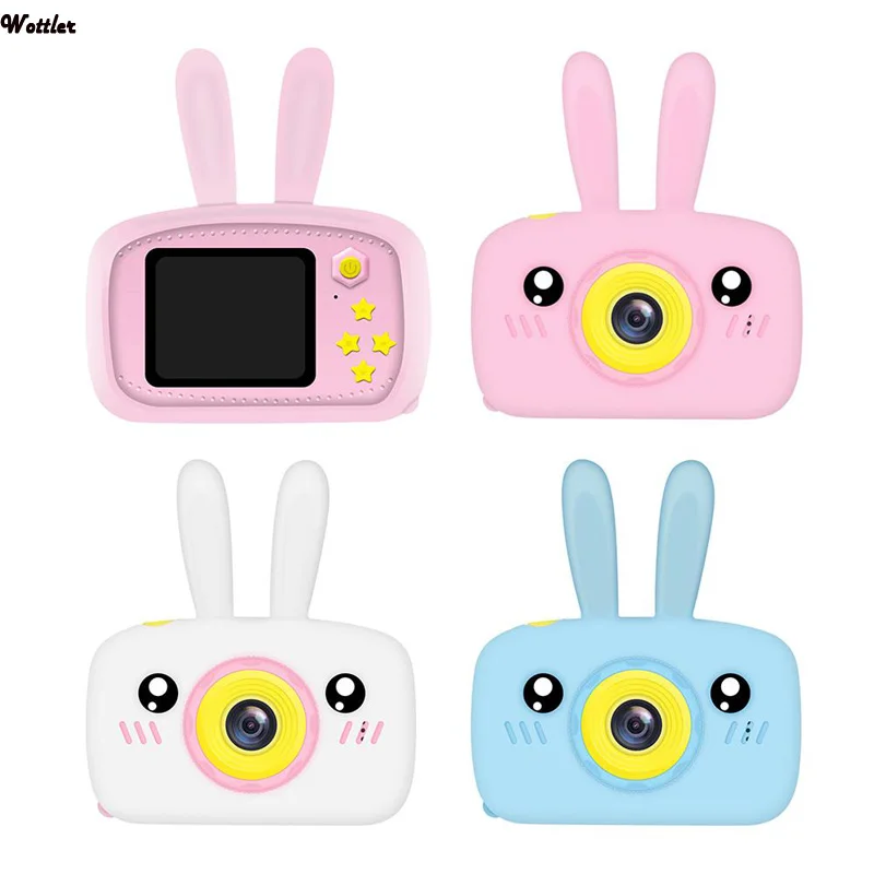 

Kids Toys Camera Cute Rabbit Bear Cartoon Silicone Protective Case HD 1080P Video Digital Camera Toys for Children Girl Camera