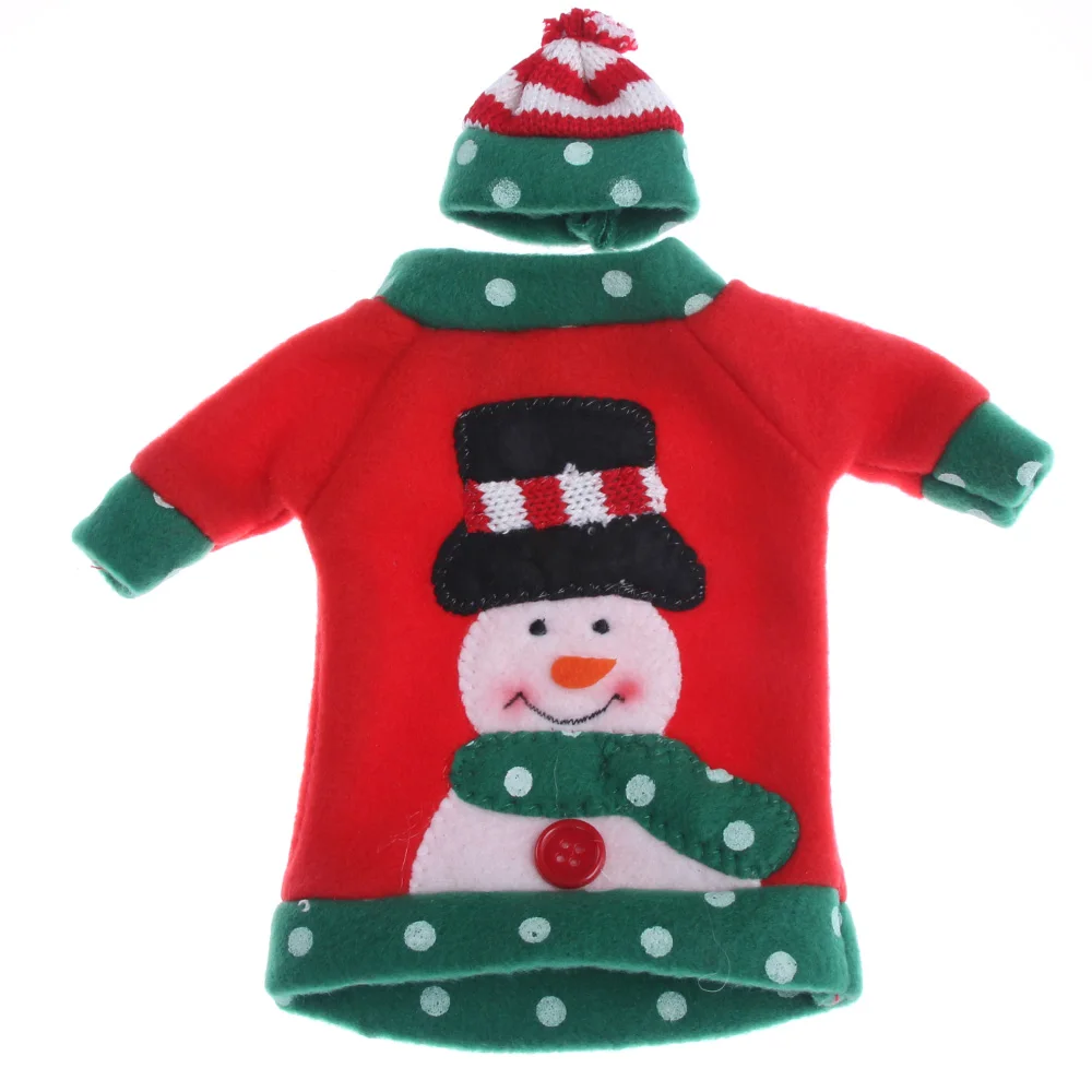 Рождественские украшения 2 шт./компл. чехол с рисунком вина Санта Клауса вязаные