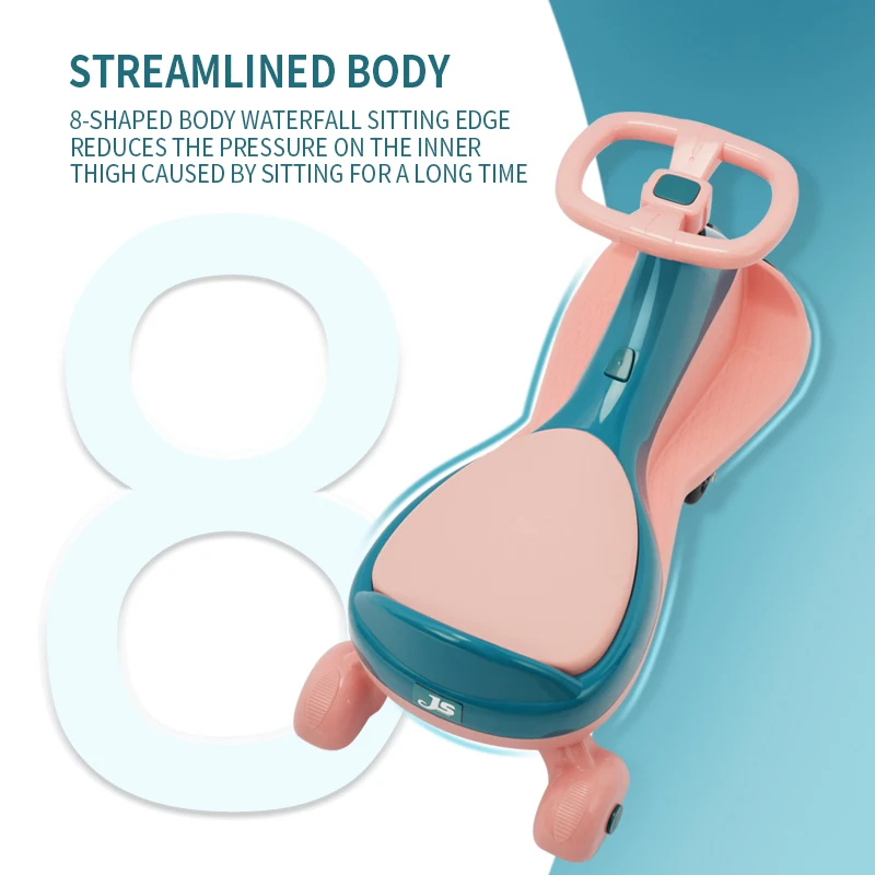 

Children Swing Car Toddler Sliding Scooter Security Anti-rollover Twisting Car Flash Silent Wheel 1-6 Y Sliding and Swinging Toy