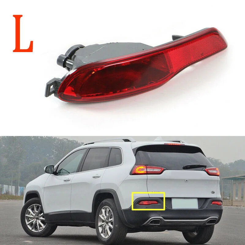 

1pc Right Rear Bumper Light Reflector Lamp Red Car Parts For JEEP Cherokee 2014 2015 2016 17 2018 High Impact Resistance Durable