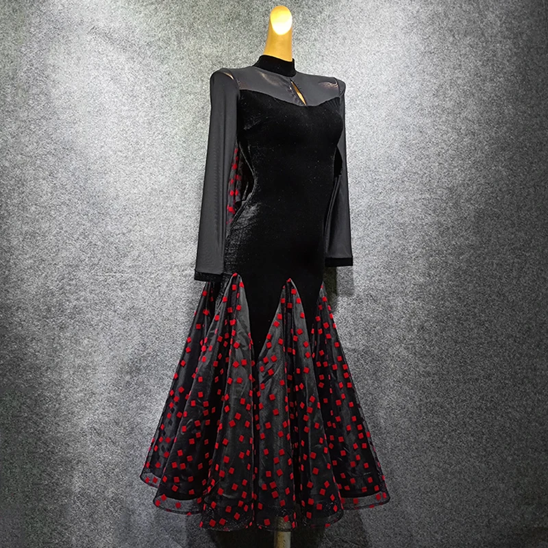 New Ballroom Dance Competition Dresses Women Waltz Cosutme Big Skirt Hem Tango Dress Festival Dancewear Stage Clothes 1536 |