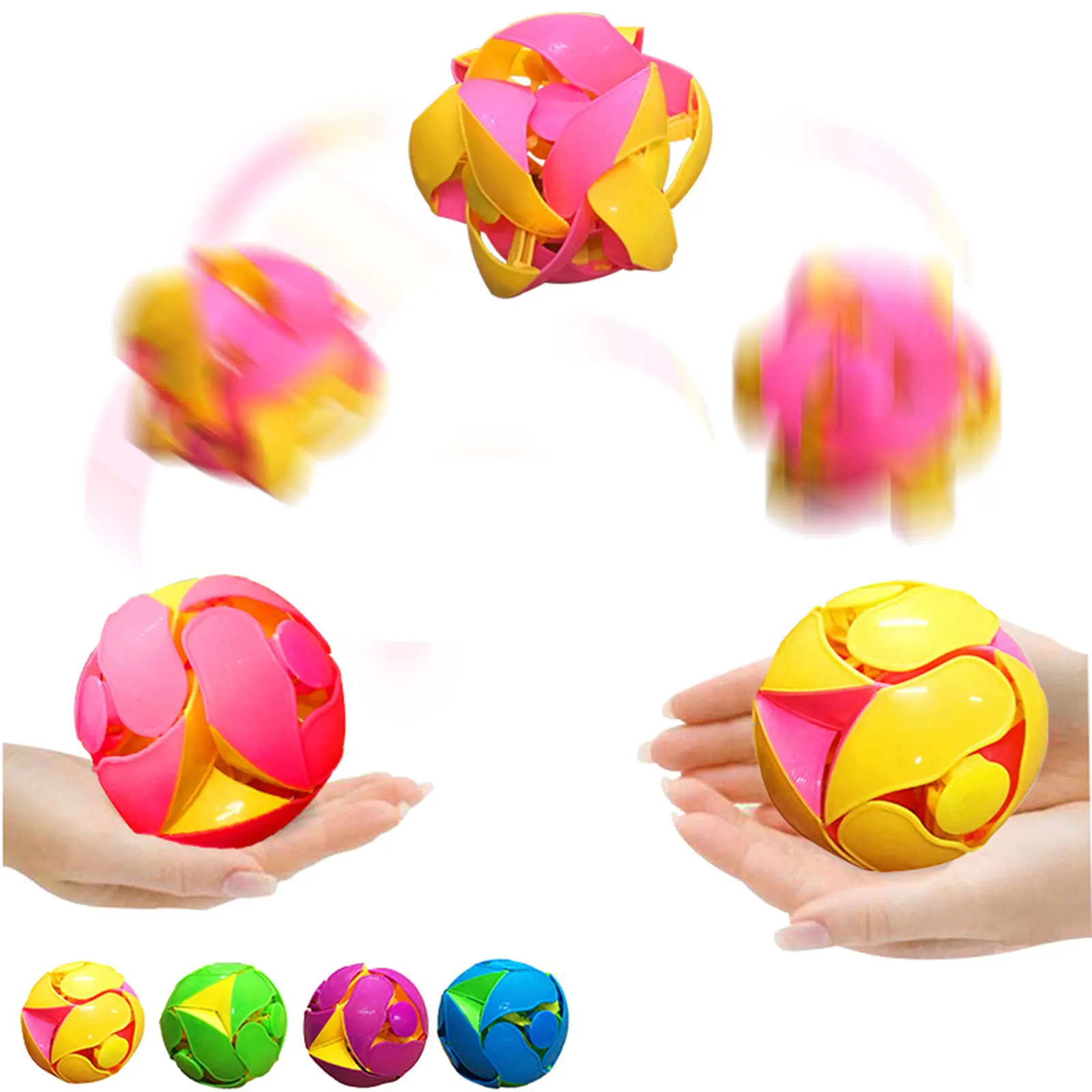 

Newest 1Pcs Color Changing Ball Toy Hand Throwing Sensory Decompression Accessory for Kids / Adults Random Color