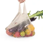 Многоразовые сумки для продуктов, портативная моющаяся хлопчатобумажная сетчатая сумка-Органайзер на ремне с короткими ручками, для фруктов и овощей