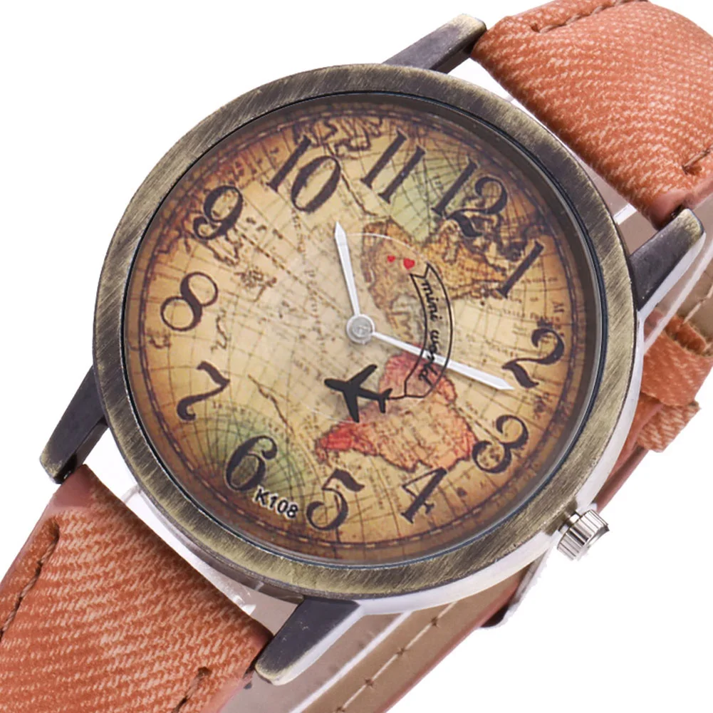 Модные кварцевые наручные часы с прочный PU Кожаный ремешок Творческий письмо