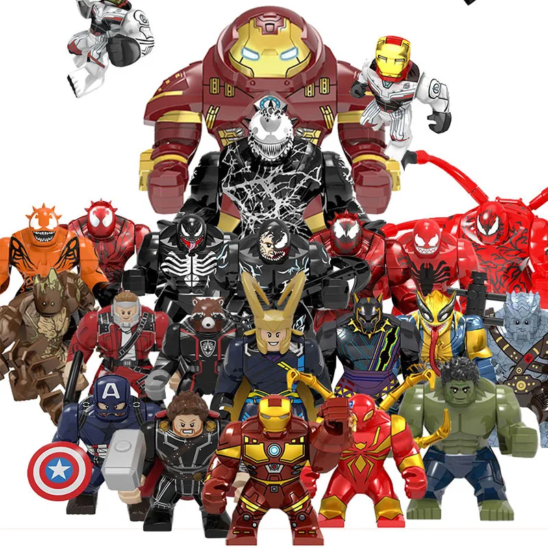 Big Decool Thanos Large Anti Venome Riot Carnage Green Lantern Hulk Buster Goblin Thing Building Block Figures Toy For Child