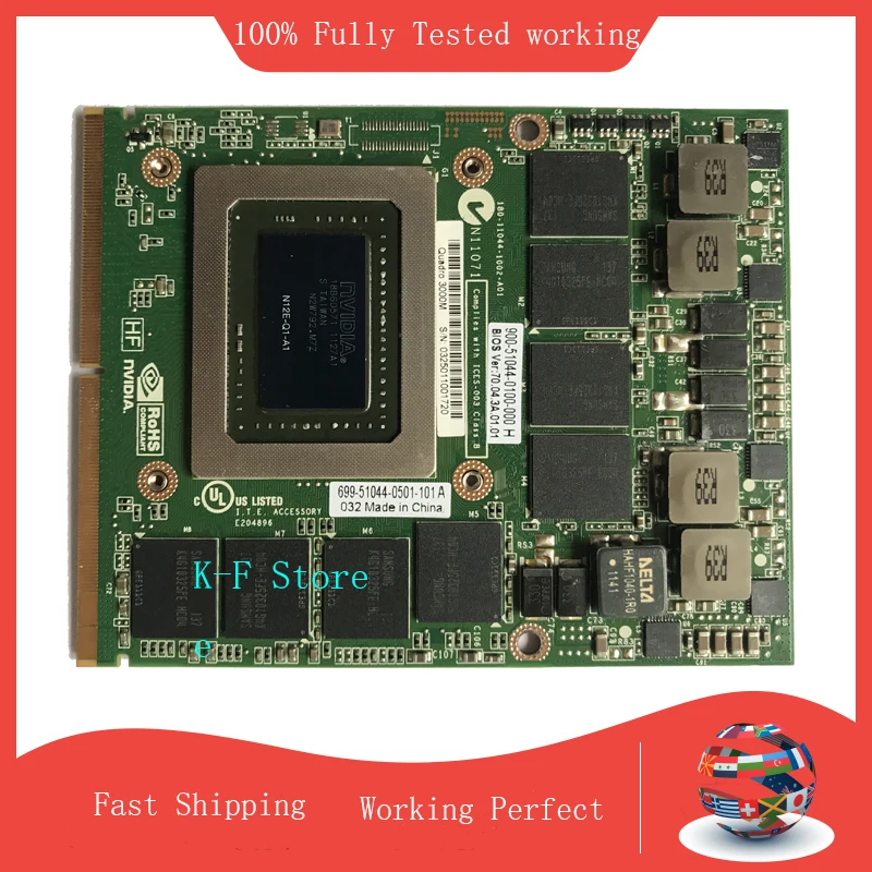Оригинальная видеокарта Quadro 3000M Q3000M VGA, видеокарта 2 ГБ для Dell Precision M6600 M6700 M6800 HP 8760 Вт 8770 Вт 8740 Вт