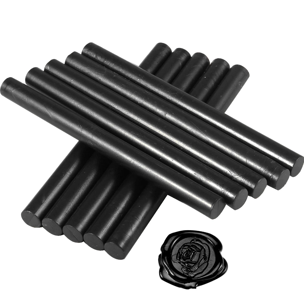 black 10 шт DIY уплотнительная полоса, посвященная палочке брендинг для рисования печать воск Sigillo конверт ручной работы Хобби DIY Инструменты - Цвет: black