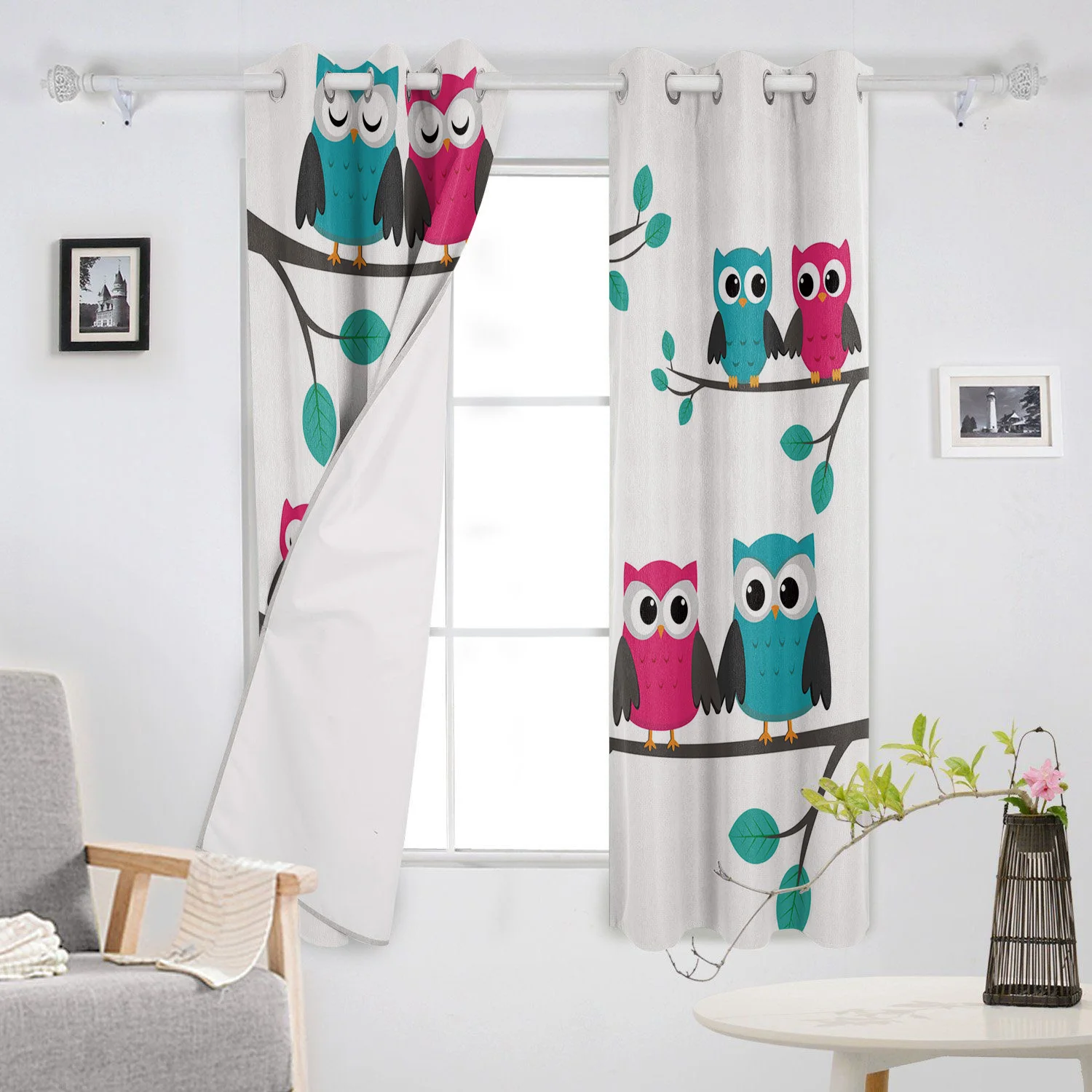 Мультяшные Сова ветке милые оконные шторы для гостиной кухни спальни