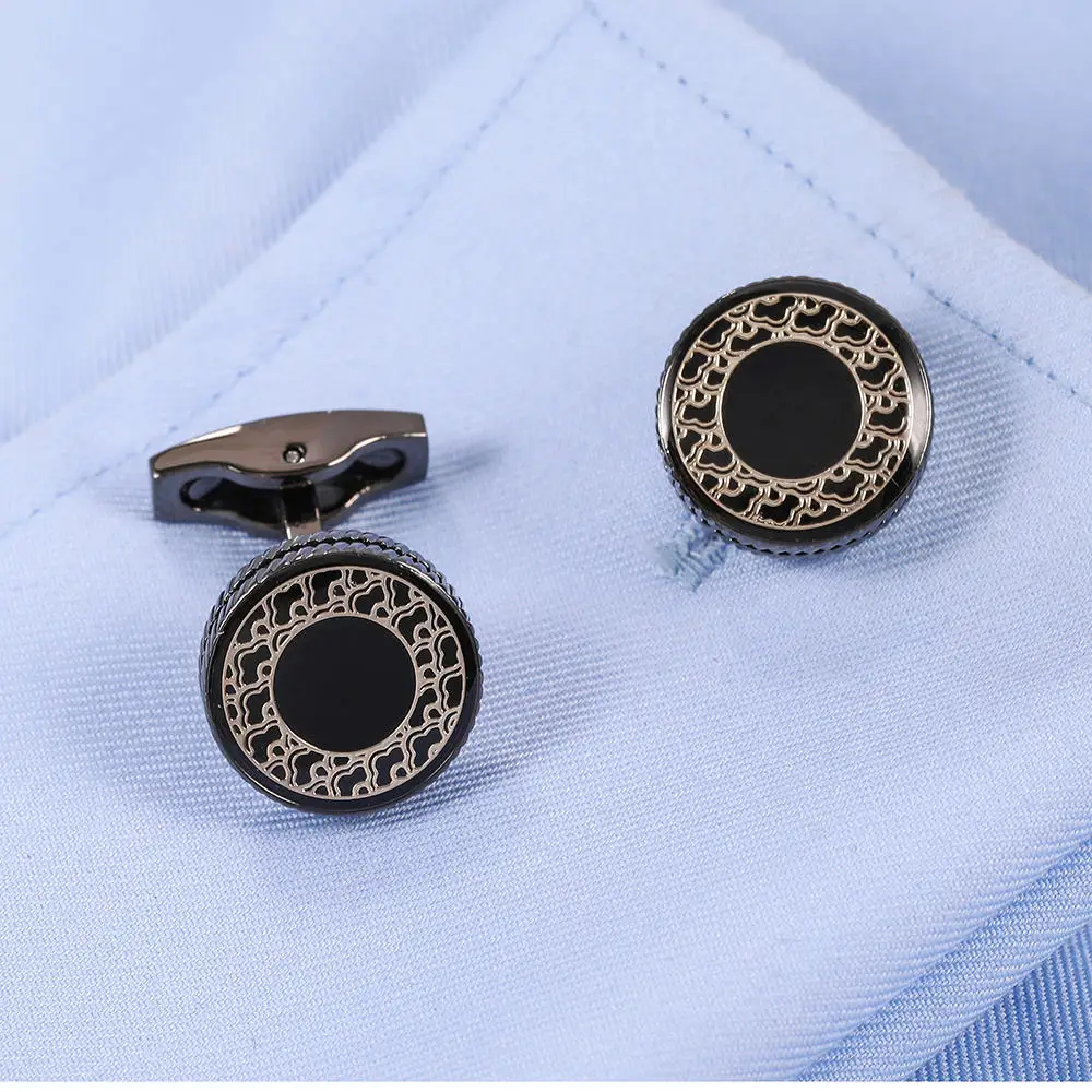 Вагула черные запонки Gemelos классические для французских рубашек ссылки