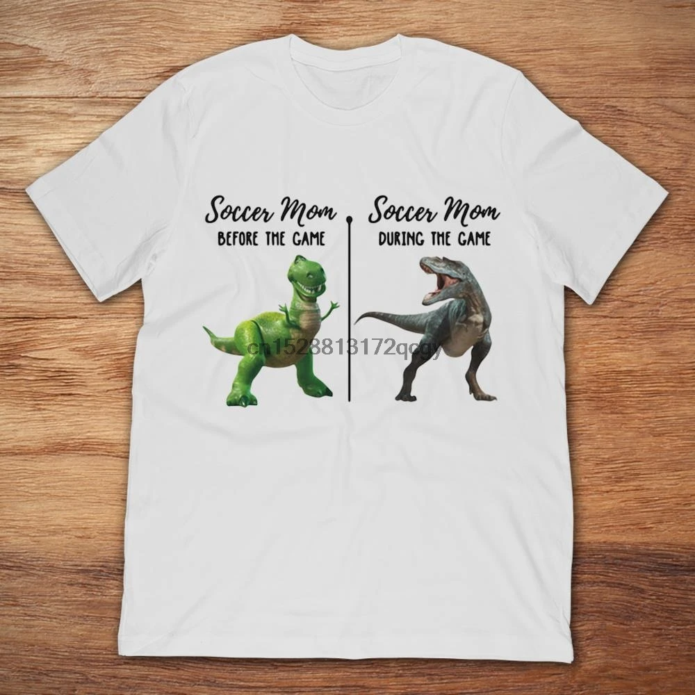 Бренд динозавр T Rex футбол мама перед игрой и во время игры Футболка 2019 Мужская