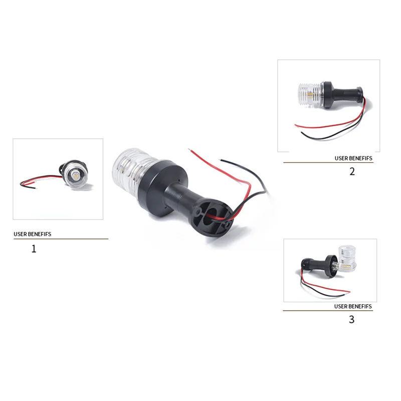 12V Белый светодиодный фонарь якоря складной вниз светодиодный фонарь навигации для яхты для парусного спорта сигнальный фонарь навигационный сигнал индикаторная лампа