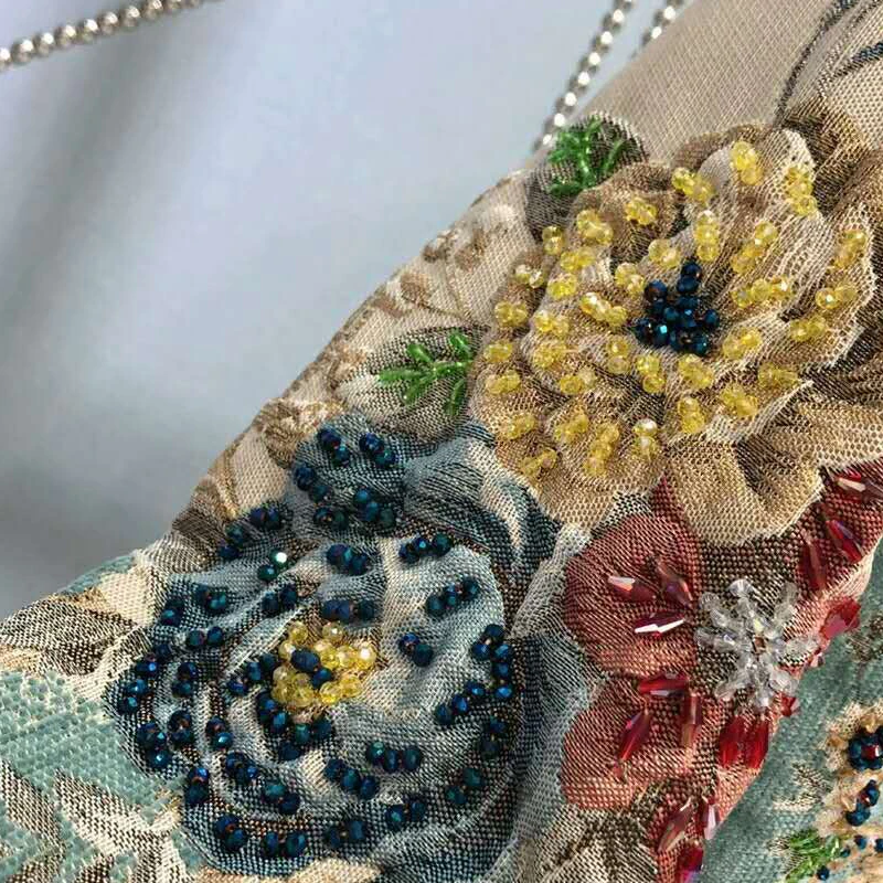 

SEQINYY Luxury Vintage Jacket 2020 Early Autumn Winter New Fashion Design Women Flowers Jacquard Beading High Quality Top Blue