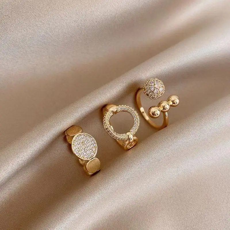 

2021 New Classic Zircon Circle Open Ring For Woman Sexy Finger Accessories Fashion Korean Jewelry Wedding Party Unusual Rings