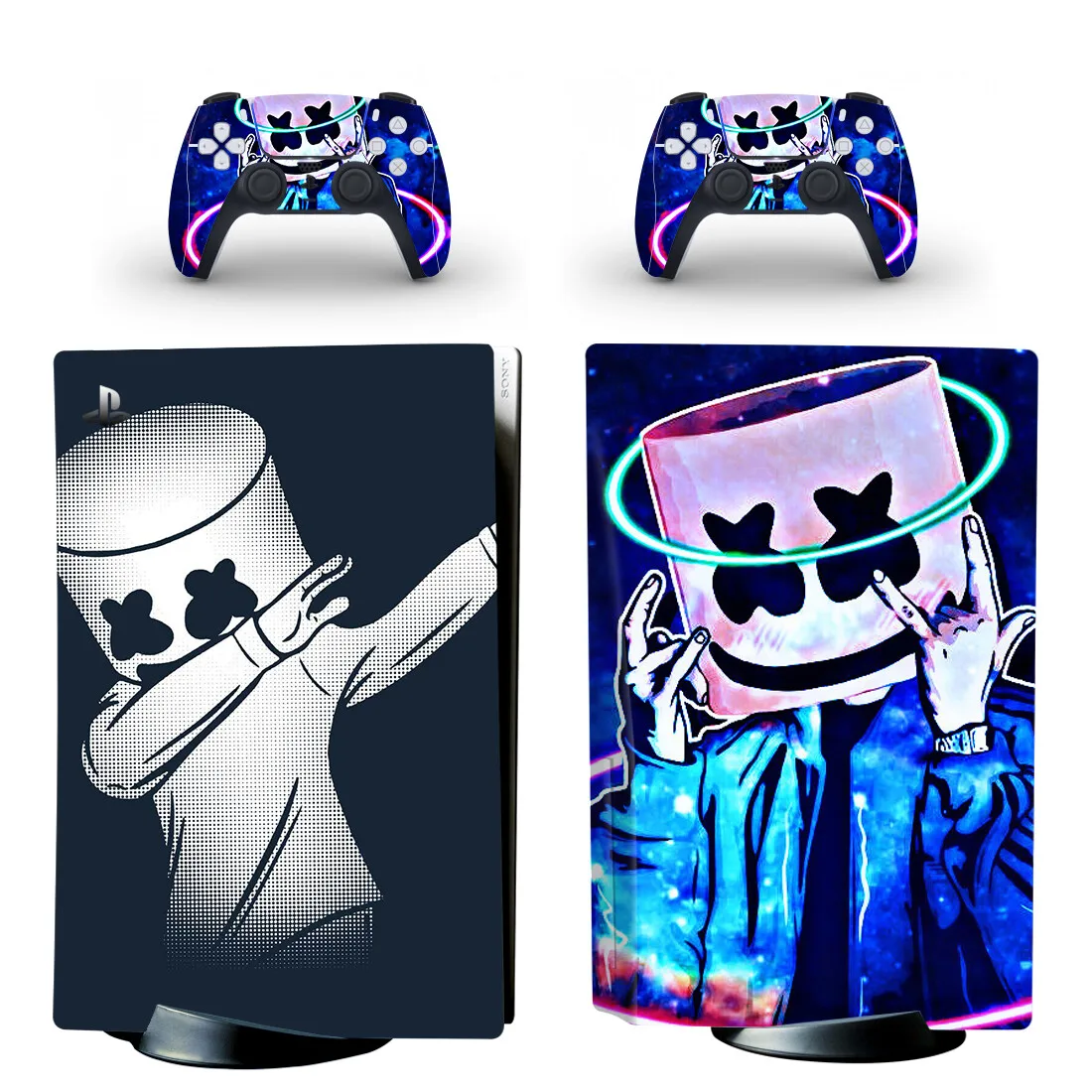 

New Style PS5 Disc Edition Skin Sticker for Playstation 5 Console & 2 Controllers Decal Vinyl Protective Skins Style 2