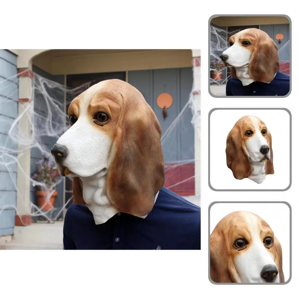 

Маска для головы собаки унисекс, не выцветает, тонкая работа, для косплея Вечерние