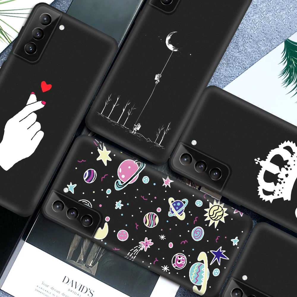 Силиконовый чехол с узором для Samsung Galaxy S21 Ultra Plus A42 M31 M31S S20 FE влюбленных звезда луна