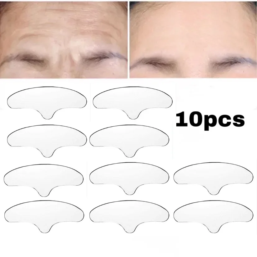 

10pcs Reusable Silicone Face Forehead Anti Wrinkle Sticker Skin Lifting Sticker Forehead Moisturizing Wrinkle Removal Remover