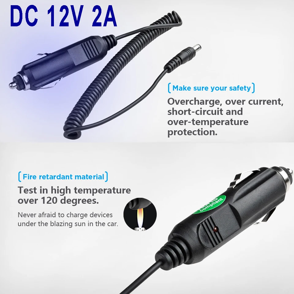 XTAR USB Автомобильное зарядное устройство 5V2. 1A автомобильный адаптер для VC2 VC4 зарядное устройство/DC 12V 2A автомобильный адаптер для VP4PLUS/Автомобильное зарядное устройство для телефона