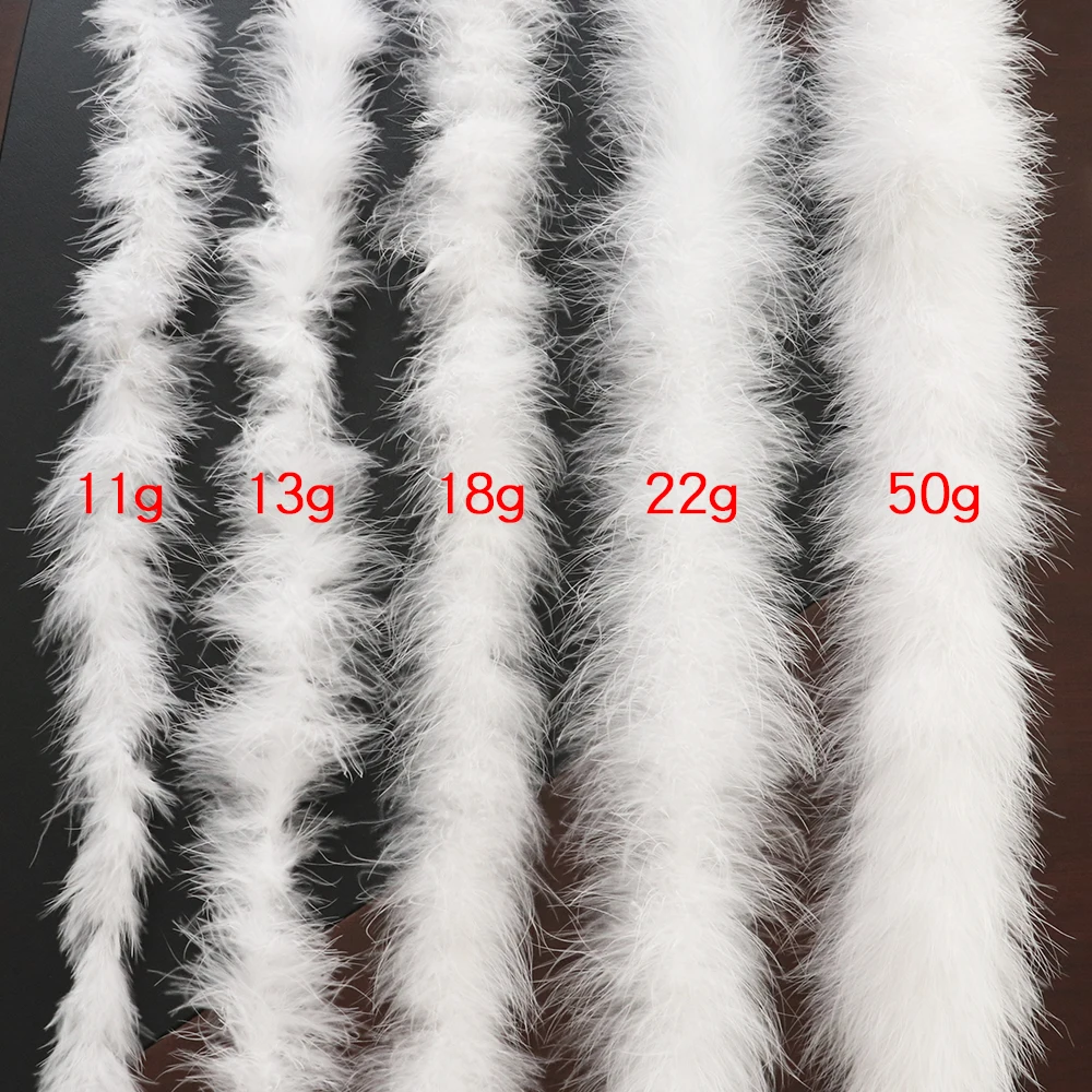 

Fluffy Marabou Feather Boa for Crafts 11-50G White Turkey Plumes On Ribbon Wedding Centerpiece Decorative Christmas Tree Feather