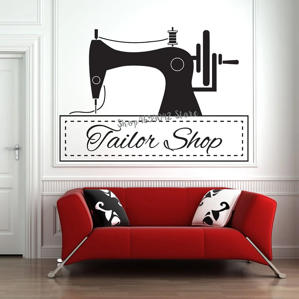 Ателье настенные наклейки портной магазин шитье студия Декор Модная одежда