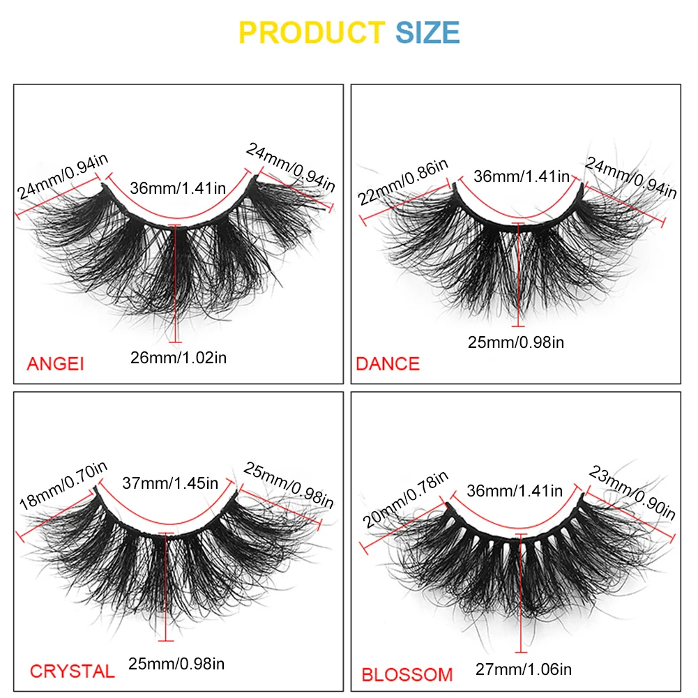 

25-28mm False Eyelash Faux Mink Eye Lash Durable Comfortable Wearing Eye Makeup for Natural Extension Look Gift for Women