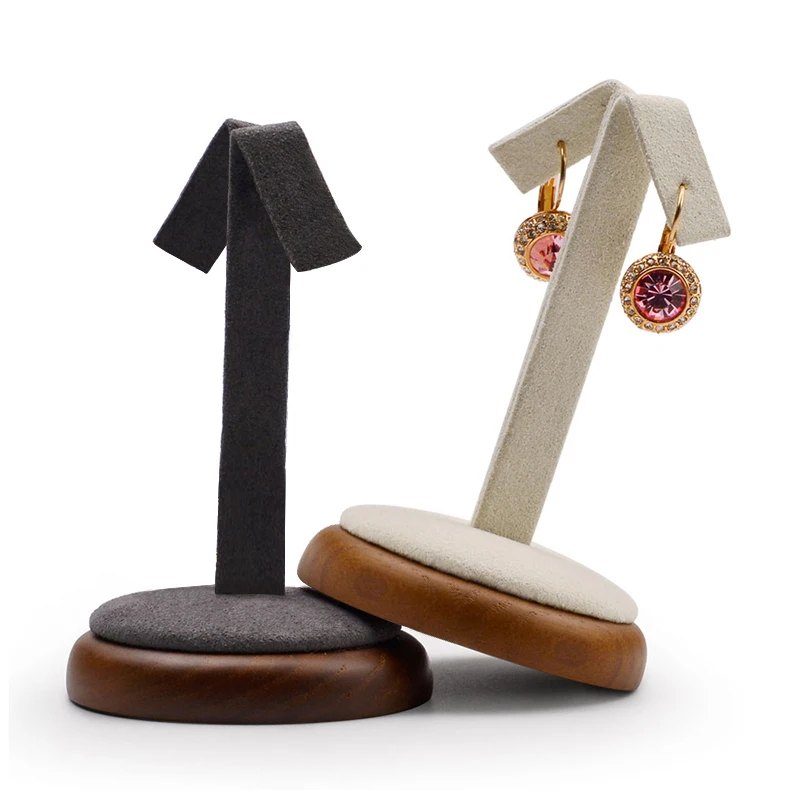 

Oirlv Solid Wood Earring Display Holder Ear Stud Display Shelft Round Jewelry Organizer Stand for Showcase