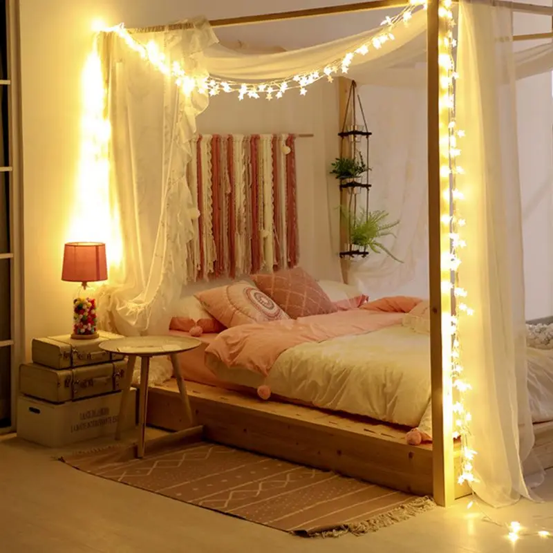 Светодиодный пересекающимися мигающими звездами в стиле Звездные войны белый