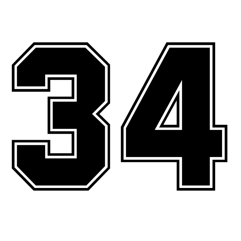 

CK3066# figure Number 34 reflective funny car sticker vinyl decal silver/black car auto stickers for car bumper window