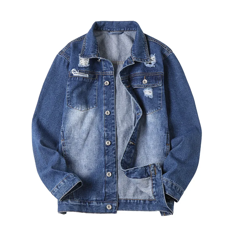 

2020 spring new men's clothing denim jacket tide brand wild cotton large size coat loose plus fat increase coat