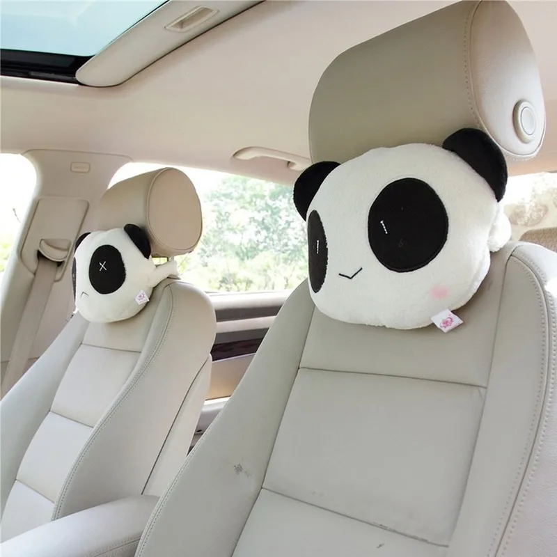 

1Pc/ 2Pcs Cartoon Car Neck Pillow Cute Panda Headrest Neck Support Neck Cushion Head Rest Bone Seat Cover Car Accessories