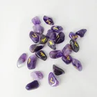 25 шт. свобода натуральный аметист, агат кристалл кварца руны камни нерегулярное гадание гадания рейки исцеляющая энергия подарок