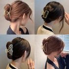 Заколка-краб для волос женская, металлическая, с жемчугом, украшения девочки