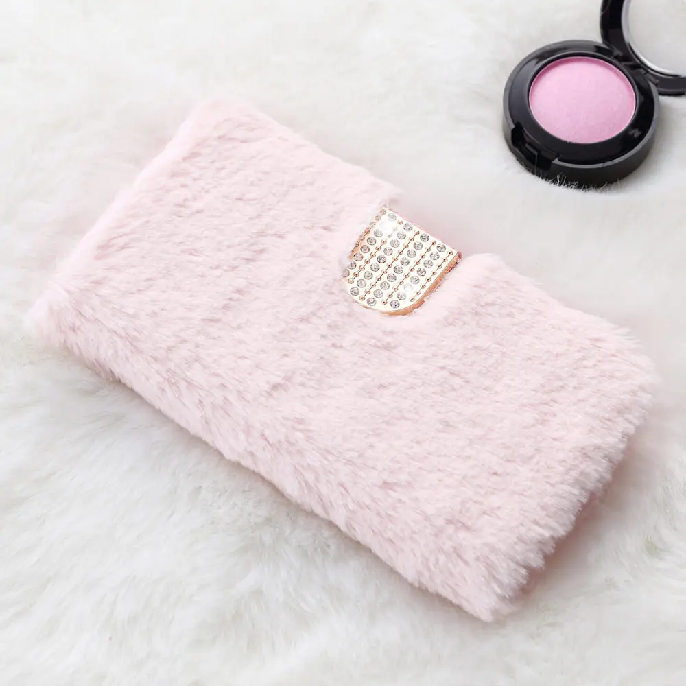 Pink L-FADNUT Роскошный милый меховой пушистый чехол-кошелек для samsung Galaxy S10e Note 9 S9 Plus S8 Note 10 Plus 5G S7 edge мягкое кожанное покрытие - Цвет: Pink